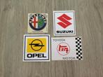 4 stickers Alfa Romeo/Opel/Toyota/Suzuki, Auto of Motor, Ophalen of Verzenden, Zo goed als nieuw