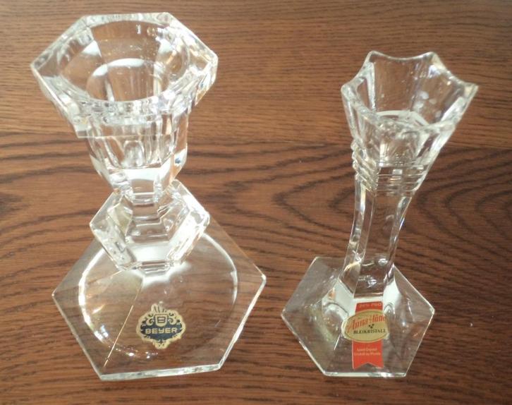Kandelaar BEYER kristal en kandelaar 24% BLEI KRISTALL, Antiek en Kunst, Antiek | Kandelaars, Kristal, Ophalen
