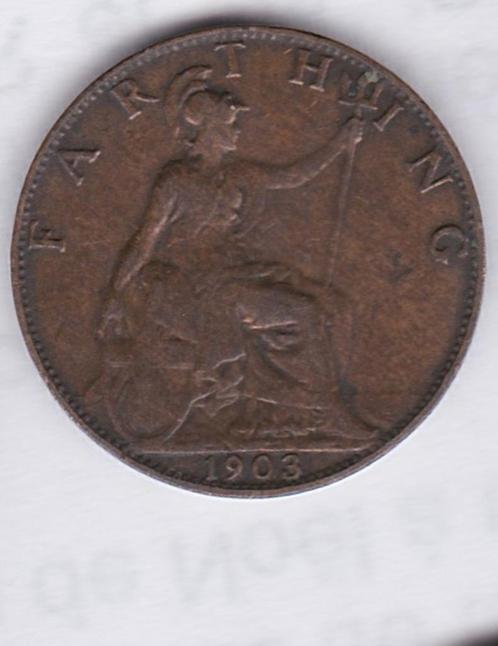 Verenigd Koninkrijk farthing 1903, Postzegels en Munten, Munten | Europa | Niet-Euromunten, Losse munt, Overige landen, Ophalen of Verzenden
