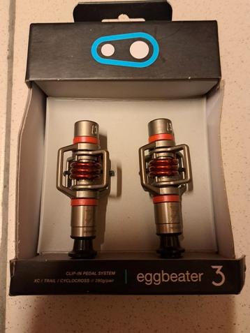 Pédales VTT Crankbrothers Eggbeater 3, argent/rouge disponible aux enchères