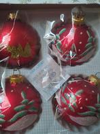 Doos met 4 kerstballen, prachtig van kleur, Ophalen of Verzenden, Zo goed als nieuw