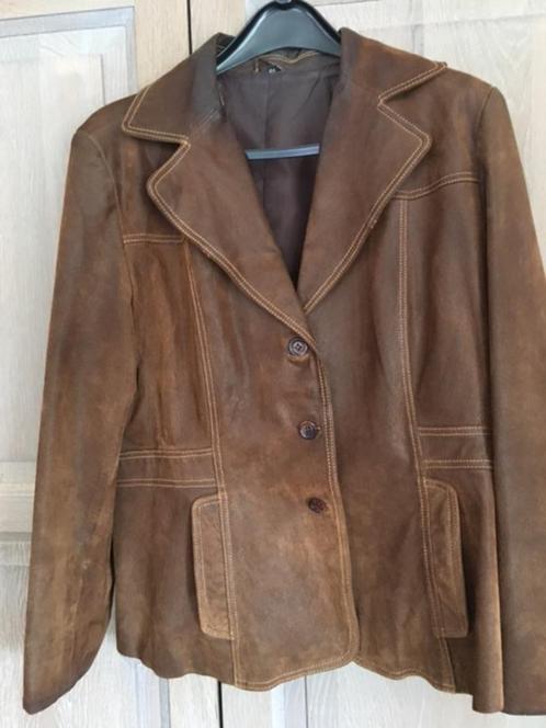 lederen damesvest, Kleding | Dames, Truien en Vesten, Gedragen, Maat 46/48 (XL) of groter, Bruin, Ophalen of Verzenden