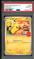Pikachu [Big Mac McDonalds] PSA 10 - M-P 020 Japanese Promo, Hobby en Vrije tijd, Ophalen of Verzenden, Zo goed als nieuw, Losse kaart
