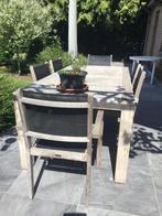 Tuintafel en 6 stoelen, Ophalen, Gebruikt, Rechthoekig, Teakhout