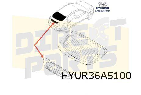 Hyundai Ioniq (10/16-9/19) achterruit onder (tinted) Origine, Auto-onderdelen, Carrosserie, Achterklep, Hyundai, Achter, Nieuw