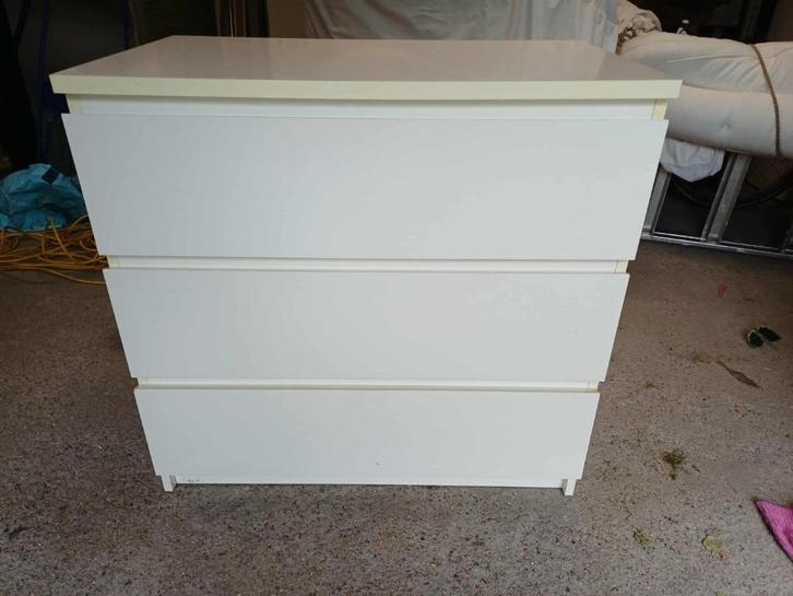IKEA MALM dressoir met 3 laden, Huis en Inrichting, Kasten | Ladekasten, Gebruikt, Minder dan 100 cm, 50 tot 100 cm, 25 tot 50 cm