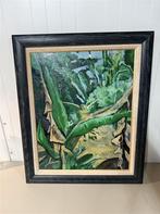 Schilderij in lijst groen jungle, Antiek en Kunst, Ophalen of Verzenden