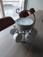 6 koffiekopjes met etagere, Ophalen, Zo goed als nieuw
