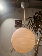 Retro glazen gestreepte melkglazen hanglamp, Ophalen of Verzenden, Gebruikt, Glas, Retro design