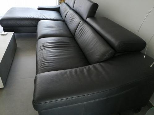 Zwarte leren lounge van het merk ZYMBIOZ, Huis en Inrichting, Zetels | Complete zithoeken, Gebruikt, Leer, Ophalen