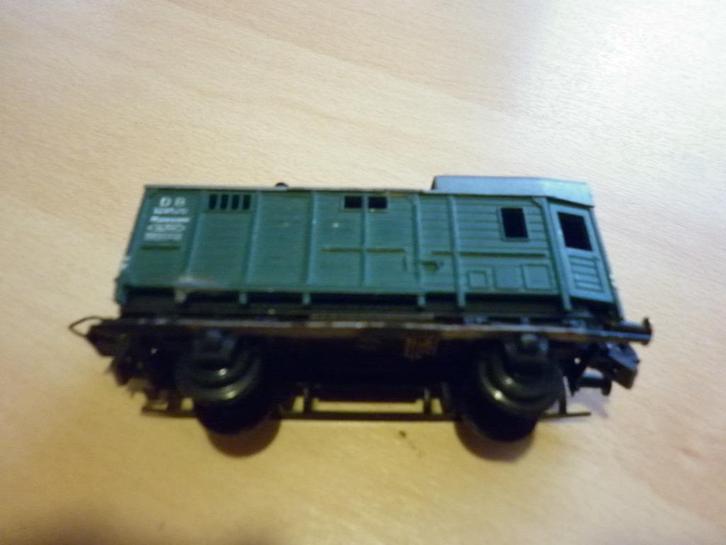 Trix-Express 3454 PwG groene bagagewagen, Hobby en Vrije tijd, Modeltreinen | H0, Gebruikt, Wagon, Gelijkstroom, Trix, Ophalen of Verzenden