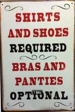 Metalen rusty-old vintage look wandbord humor Shirts & shoes, Enlèvement ou Envoi, Neuf