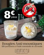Bougie Bio artisanale anti-moustique, Overige materialen, Wit, Nieuw, Ophalen of Verzenden