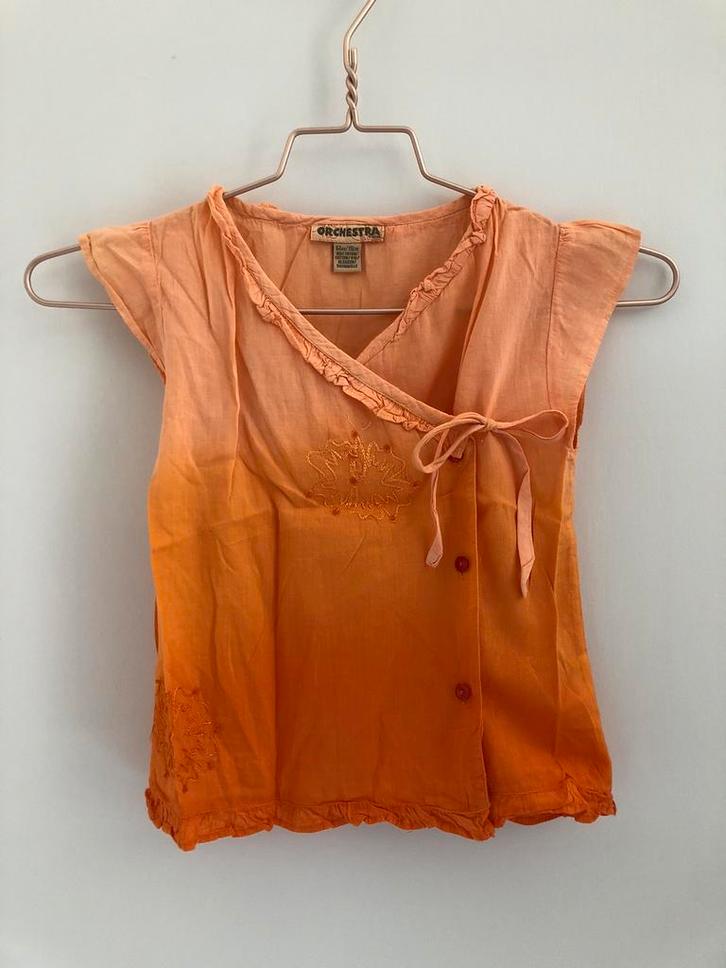 oranje wikkelbloesje Orchestra 6 j 116, Kinderen en Baby's, Kinderkleding | Maat 116, Gebruikt, Meisje, Overige typen, Ophalen of Verzenden