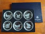 Set van 6 glazen onderleggers Val-St-Lambert /originele doos, Antiek en Kunst, Ophalen