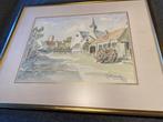 2 aquarellen, Kerkje Stene, R. Cordy, Ophalen