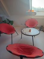 Seventies kampeer loungeset 3 stoelen en tafeltje, Ophalen