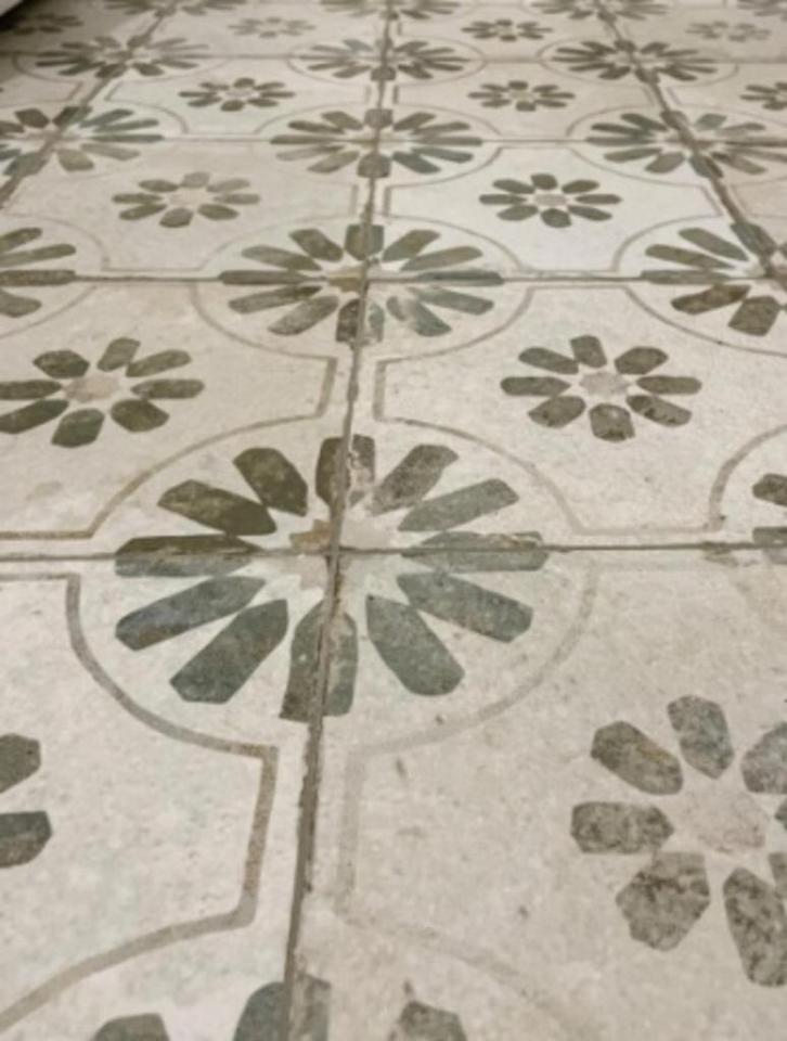 Vintage vloertegels - Peronda FS Blume nero - 45x45 cm, Huis en Inrichting, Keuken | Textiel, Nieuw, Overige typen, Zwart, Verzenden