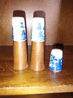 Trio met vingerhoedje van Delfts porselein, Verzamelen, Ophalen, Porselein