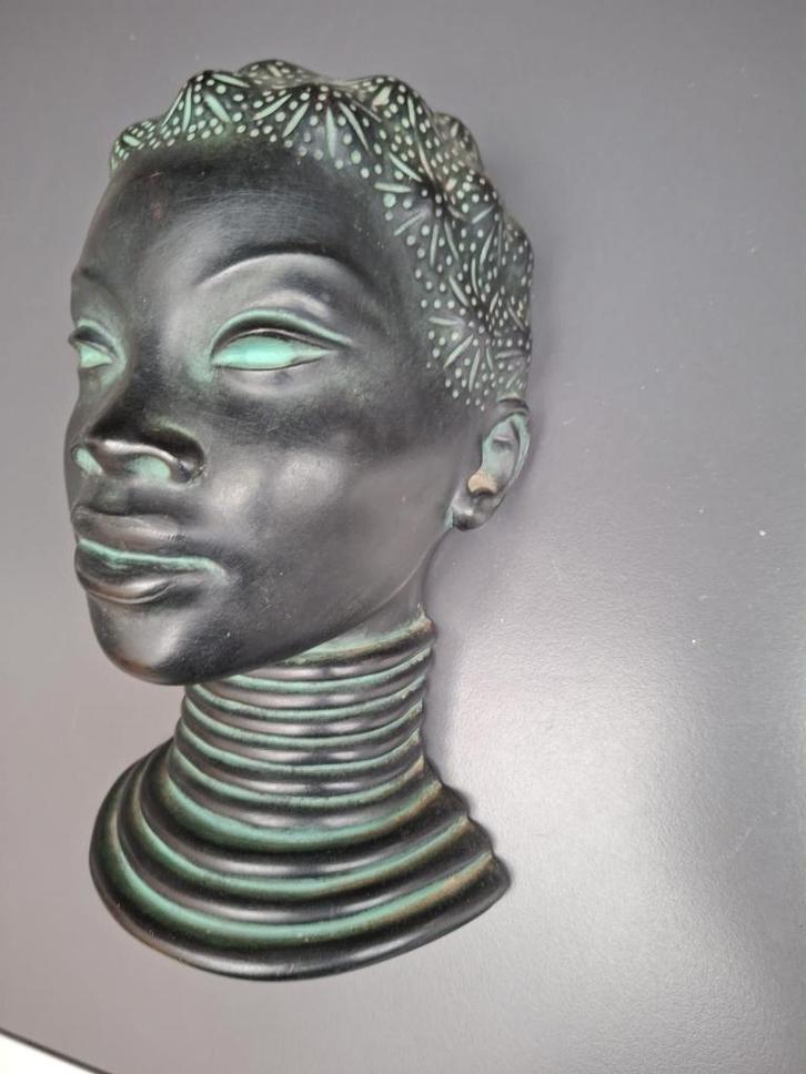 Achatit Germany, wandmasker, vrouwenhoofd, 50/60s, Antiek en Kunst, Kunst | Beelden en Houtsnijwerken, Ophalen of Verzenden