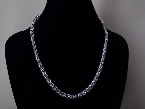 Gevlochten 925 sterlingzilver koord voor dames en heren, Handtassen en Accessoires, Kettingen, Nieuw, Zilver, Zilver, Verzenden