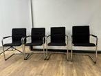 Vergaderstoelen zwart chrome sledeframe, Ophalen, Zwart