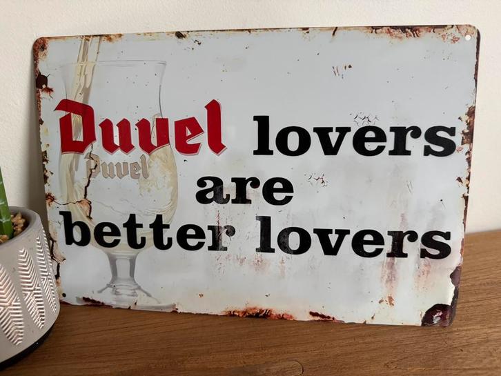 Metalen reclamebord Duvel, Verzamelen, Biermerken, Nieuw, Reclamebord, Plaat of Schild, Duvel, Ophalen of Verzenden