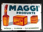 Emaille reclamebord Maggi 60x39,5 Torpedo Isenburg, Verzamelen, Ophalen of Verzenden, Zo goed als nieuw, Reclamebord