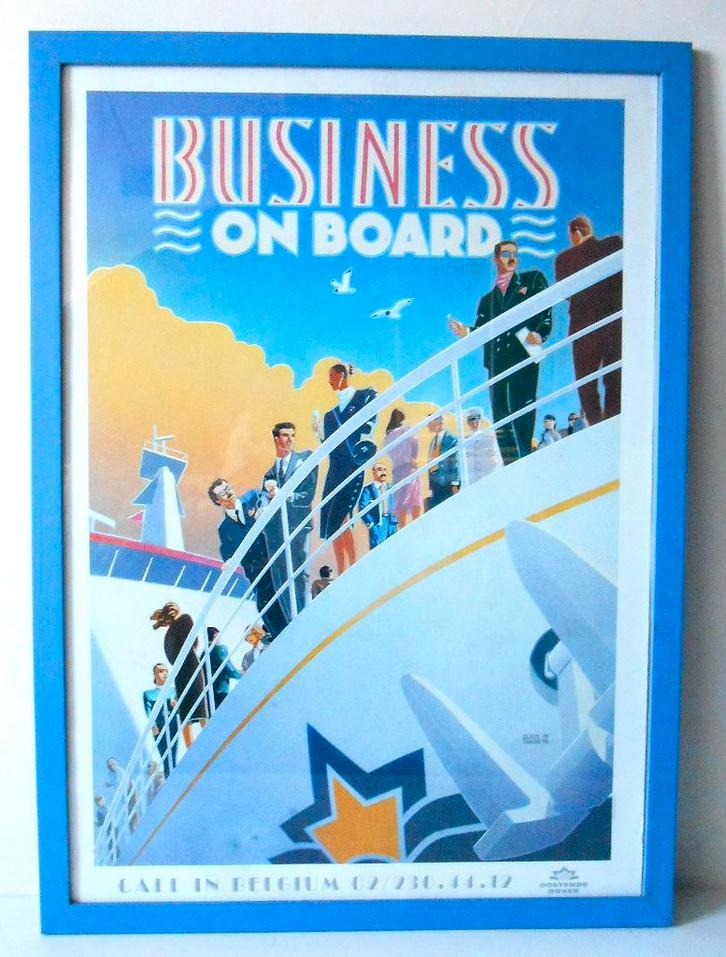 Affiche ancienne pour Ostende - Douvres (1990), Collections, Rétro, Maison et Meubles, Enlèvement ou Envoi