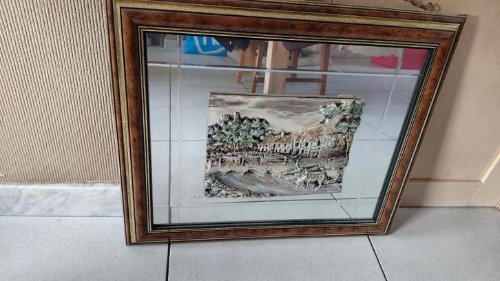 Echt Zilver werk (in kader) certificaat aanwezig, Antiek en Kunst, Kunst | Schilderijen | Klassiek, Ophalen