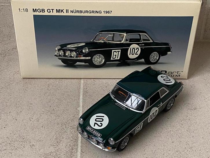 AutoArt MGB MK || Nürburgring (1967), Hobby en Vrije tijd, Modelauto's | 1:18, Zo goed als nieuw, Auto, Autoart, Ophalen of Verzenden