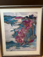 Modern Aziatisch zijdekunstwerk gesigneerd, Antiek en Kunst, Ophalen