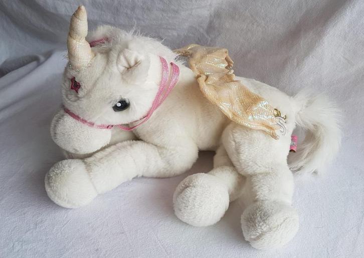 Knuffel pegasus maakt hinnik geluid 40L 23H, Kinderen en Baby's, Speelgoed | Knuffels en Pluche, Zo goed als nieuw, Paard, Ophalen of Verzenden