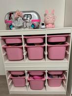 2 Opbergkasten met roze mandjes van ikea, Enfants & Bébés, Chambre d'enfant | Commodes & Armoires, Comme neuf, Enlèvement ou Envoi