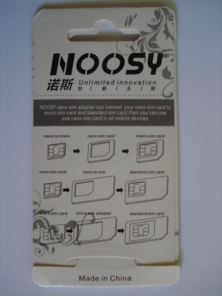 Noosy nano SIM kaart adapter, Telecommunicatie, Prepaidkaarten en Simkaarten, Nieuw, Simkaart, Overige providers, Verzenden