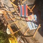 5 klapstoeltjes vintage,de bekleding vernieuwen.handig gebr., Ophalen of Verzenden, Gebruikt