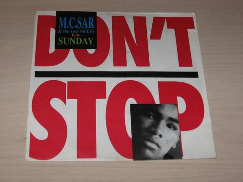 Disque vinyl 45 tours m.c.sar & the real mccoy Don't Stop, CD & DVD, Vinyles | Dance & House, Comme neuf, Autres genres, Enlèvement ou Envoi