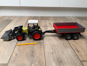 Bruder 2112 Claas Nectis 267 F met voorlader + aanhanger beschikbaar voor biedingen