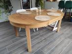 Ronde houten uitschuifbare tafel, Huis en Inrichting, Ophalen, Gebruikt, 100 tot 150 cm, Rond