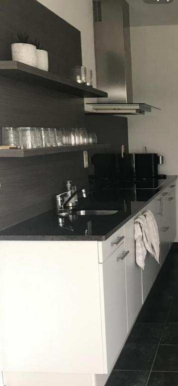 Lichtgrijze keuken/wasplaats met granieten blad beschikbaar voor biedingen