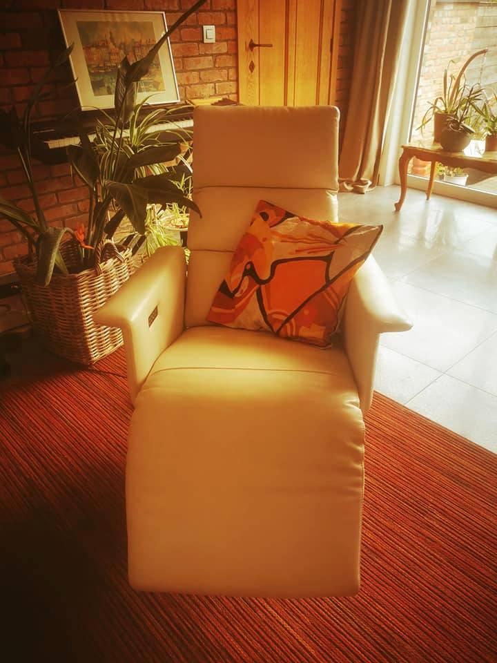 RELAX 1-persoons FAUTEUIL, Huis en Inrichting, Fauteuils, Zo goed als nieuw, Leer, Metaal, 50 tot 75 cm, Minder dan 75 cm, Ophalen