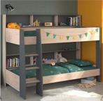 Lit superposé Leo inclus sommier - chene / gris, Enfants & Bébés, Enlèvement, Comme neuf, Lits superposés