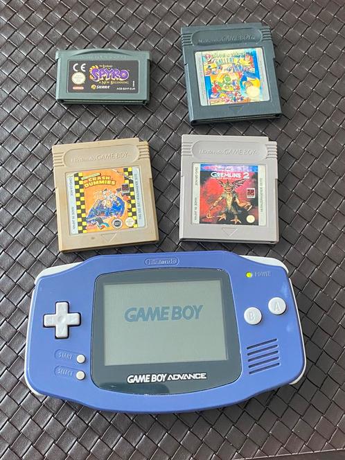 Blauwe Game boy + 5 spelletjes, Games en Spelcomputers, Spelcomputers | Nintendo Game Boy, Zo goed als nieuw, Game Boy Classic
