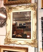 miroir baroque antique avec cadre blanc/doré H 55 L 45, Antiquités & Art, Antiquités | Miroirs, Rectangulaire, Moins de 50 cm