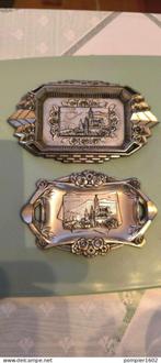 2 kleine verzilverde Lourdes souvenirschaaltjes 12/8 cm, Antiek en Kunst, Ophalen of Verzenden