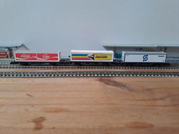 Fleischmann Piccolo 3 x wagons-conteneurs à cola Seatrain, Hobby & Loisirs créatifs, Enlèvement ou Envoi, Comme neuf, Fleischmann