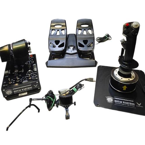 Thrustmaster Warthog set met joystick en gevechtspiloot, Computers en Software, Joysticks, Gebruikt, Ophalen of Verzenden