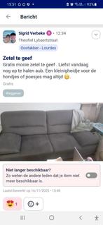 Gratis zetel, Ophalen, Zo goed als nieuw