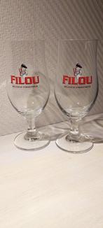 Filou Belgisch Strekenbier - bierglazen, Verzamelen, Zo goed als nieuw, Ophalen, Bierglas