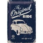 VW Beetle – The Original Ride metalen wandbord in reliëf, Verzamelen, Merken en Reclamevoorwerpen, Ophalen of Verzenden, Nieuw